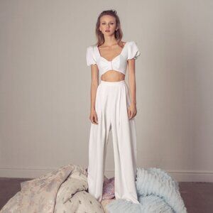🆕 Lihi Hod Tori 2-piece bridal pantsuit‎ set 👰‍♀️ STUNNING!